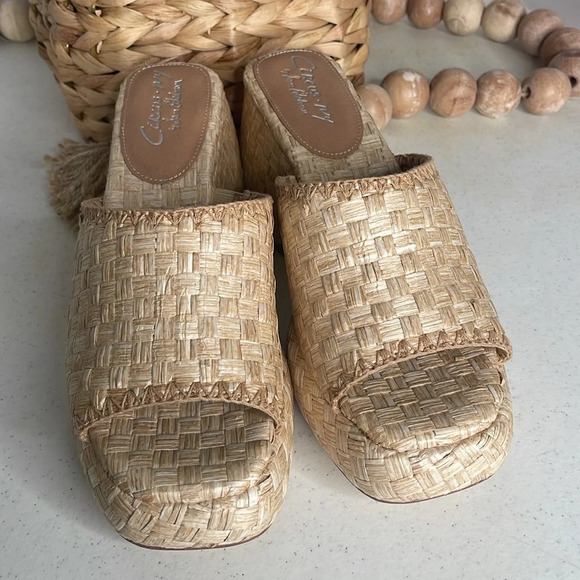 Circus NY By Sam Edelman Ilyse Platform Sandal in Bleached Beechwood, Sz 9.5 - Picture 6 of 11